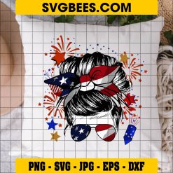 Unbreakable America Woman 4th Of July SVG PNG, Patriotic Unbreakable SVG on Pillow