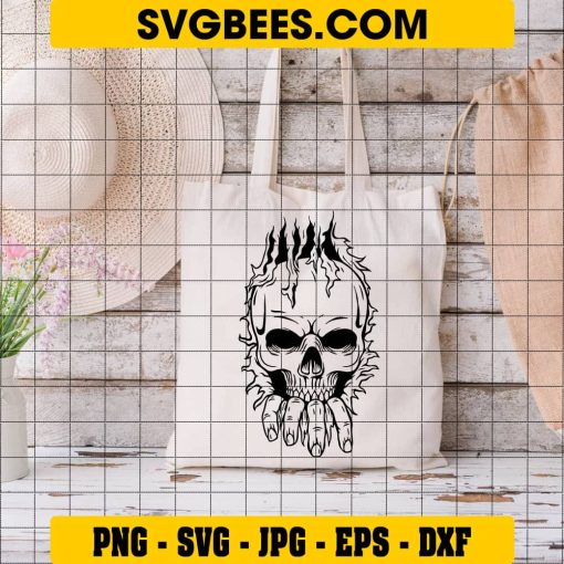 Vinyl Decal Skull SVG on Bag