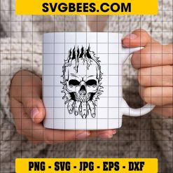 Vinyl Decal Skull SVG on Cup