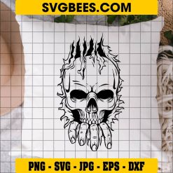 Vinyl Decal Skull SVG on Pillow
