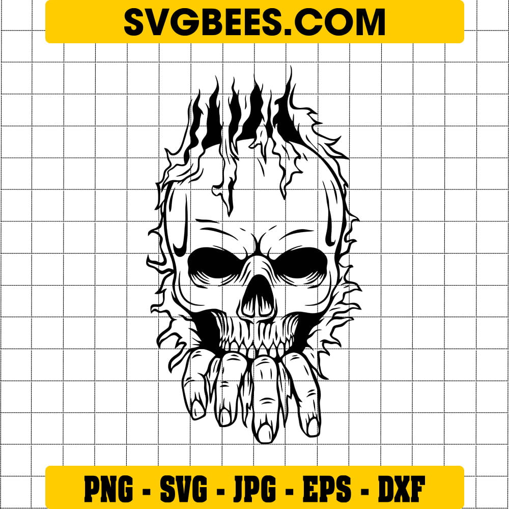 Skull Middle Finger SVG Skull SVG - SVGbees