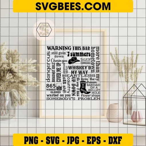 Warning This Bar SVG - Morgan Wallen on Frame