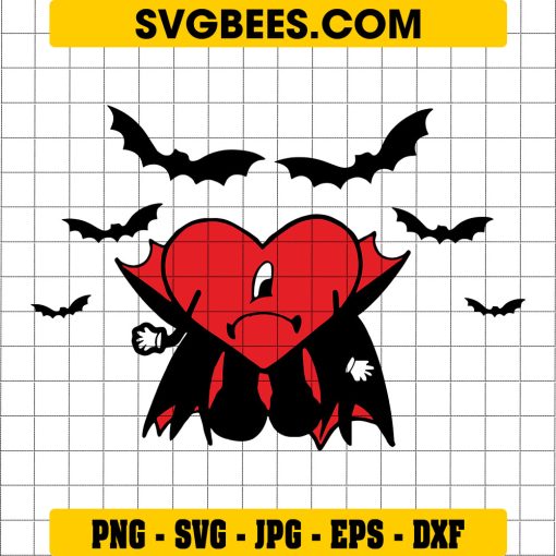 Bad Bunny Vampire SVG, Bad Bunny Halloween SVG
