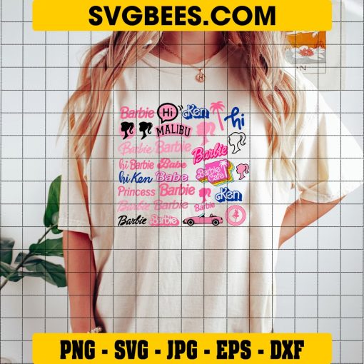 Barbie SVG BUNDLE Logos, Barbie Designs SVG on Shirt