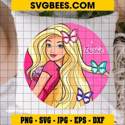 Barbie SVG, Babe Girl SVG, Pink Blonde Doll SVG on Pillow