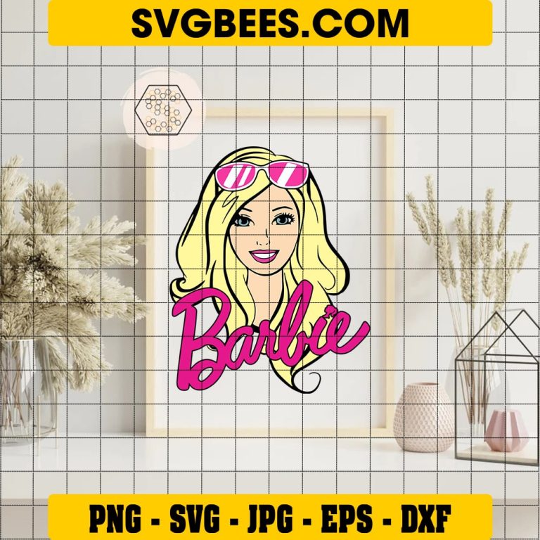 Barbie SVG file, Girl Face with sunglasses SVG, Barbie Girl SVG