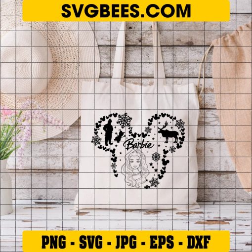 Barbie and Elsa SVG, Frozen SVG, Princess SVG, Disney SVG on Bag