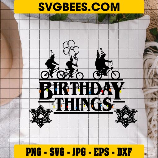 Birthday Things Svg, Stranger Things Birthday Svg, Hawkins Svg on Pillow