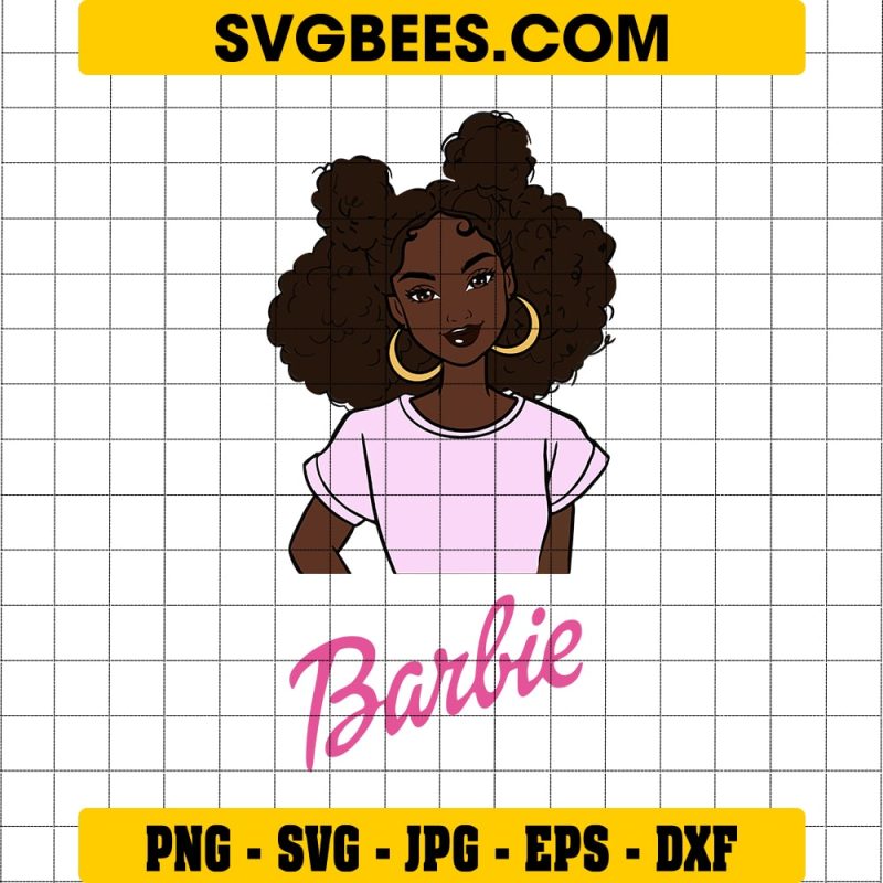 Afro Black Barbie SVG, PNG, DXF