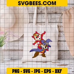 Chip and Dale Halloween Svg, Rescue Rangers Witch Halloween Svg on Bag