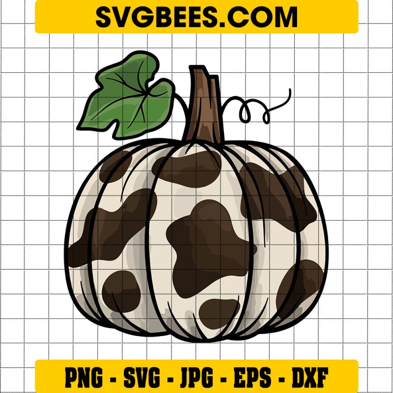 Cowhide Pumpkin SVG DXF EPS PNG Designs Silhouette Vector Clipart