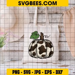 Cowhide Pumpkin SVG DXF EPS PNG Designs Silhouette Vector Clipart on Bag