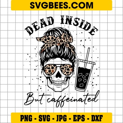 Womens Skeleton Coffee Drinking SVG PNG, Messy Bun Skeleton Halloween ...