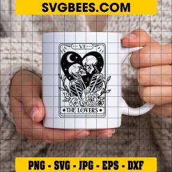 Dead Skeleton Love Svg, Skull Couple Svg, Gothic Lovers Svg on Cup
