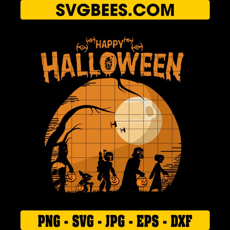 Death Star Halloween SVG PNG, Star Wars Halloween Death Star SVG, Happy Halloween DXF SVG PNG EPS