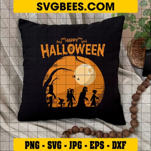 Death Star Halloween SVG PNG, Star Wars Halloween Death Star SVG, Happy Halloween DXF SVG PNG EPS on Pillow