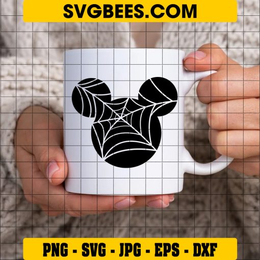 Disney Mouse Halloween Spiderweb SVG PNG, Mickey Spiderweb Halloween SVG, Halloween Disney DXF SVG PNG EPS on Cup