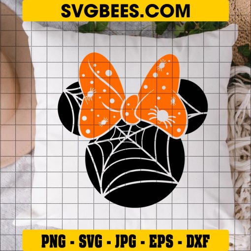 Disney Mouse Halloween Spiderweb SVG PNG, Mickey Spiderweb Halloween SVG, Halloween Disney DXF SVG PNG EPS on Pillow