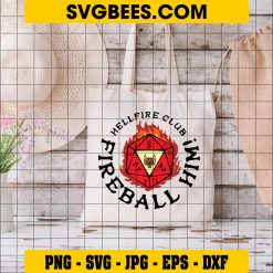 Fireball Him Svg, Hellfire Club Logo Svg, Stranger Things Svg on Bag