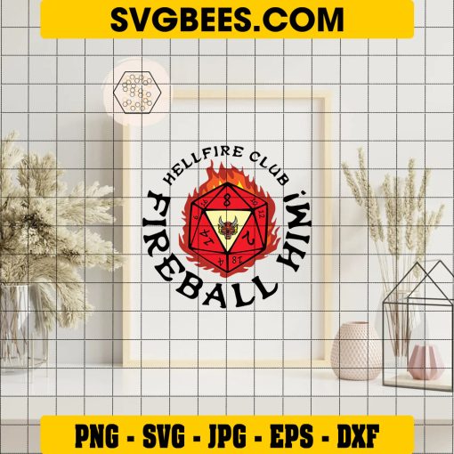 Fireball Him Svg, Hellfire Club Logo Svg, Stranger Things Svg on Frame