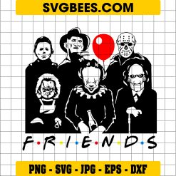 Friends Horror Movie Halloween SVG PNG, Horror Movie Friends SVG, Halloween Scary DXF SVG PNG EPS