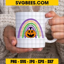Halloween Rainbow Svg, Pumpkin Svg, Kids Halloween Svg on Cup