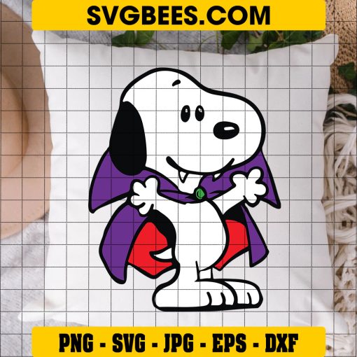 Halloween Snoopy Vampire SVG DXF EPS PNG Cutting File for Cricut on Pillow