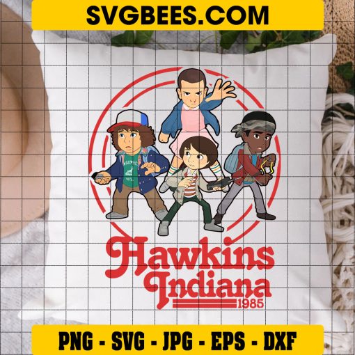 Hawkins Indiana 1985 Svg, Stranger Things 4 Svg, Eleven Svg on Pillow