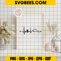 Heartbeat Halloween Svg, Heartbeat Pumpkin Svg, Witch Vibes Svg on Frame