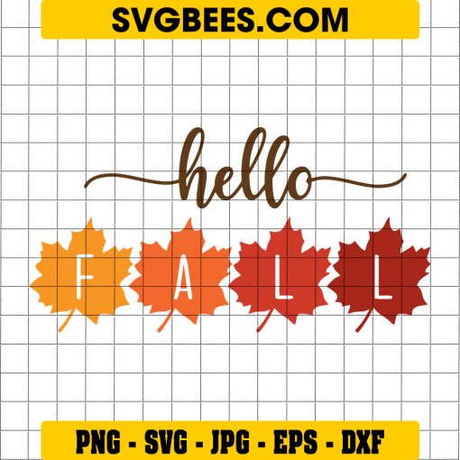 Hello Fall Svg, Autumn Svg, Fall Quote Svg, Autumn Quote Svg