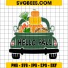 Hello Fall Truck SVG, Pumpkins SVG, Hello Autumn SVG, Thanksgiving SVG, Autumn Sign SVG, Vintage Truck SVG