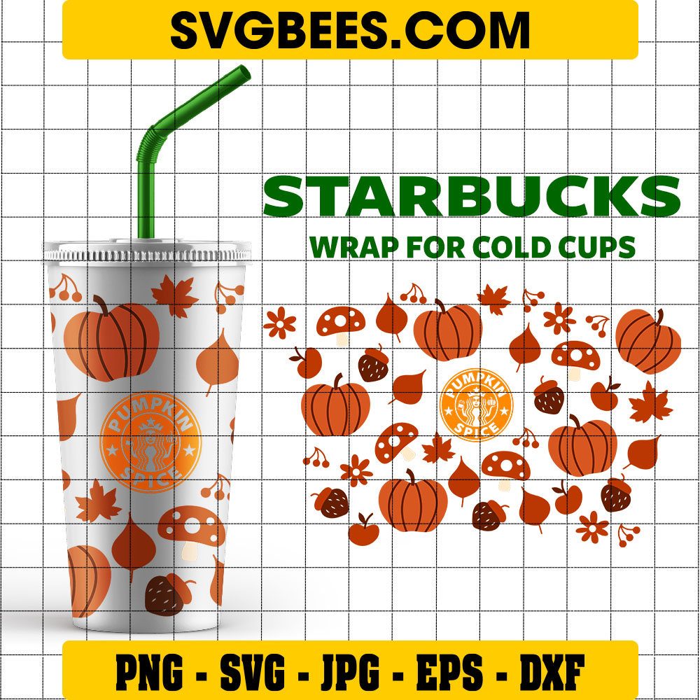 Hello Pumpkin SVG Starbucks Cup SVG, Fall Pumpkin Spice Starbucks Cold Cup  SVG - SVGbees