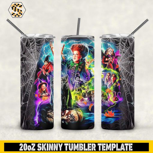 Hocus Pocus 2 We’re Back Witches 20oz Skinny Tumbler PNG, Hocus Pocus 2 Tumbler Wrap, Skinny Tumbler 20oz Design PNG