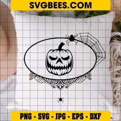 Horror Frame Bundle Svg, Scary Pumpkin Svg, Spooky Halloween Svg on Pillow