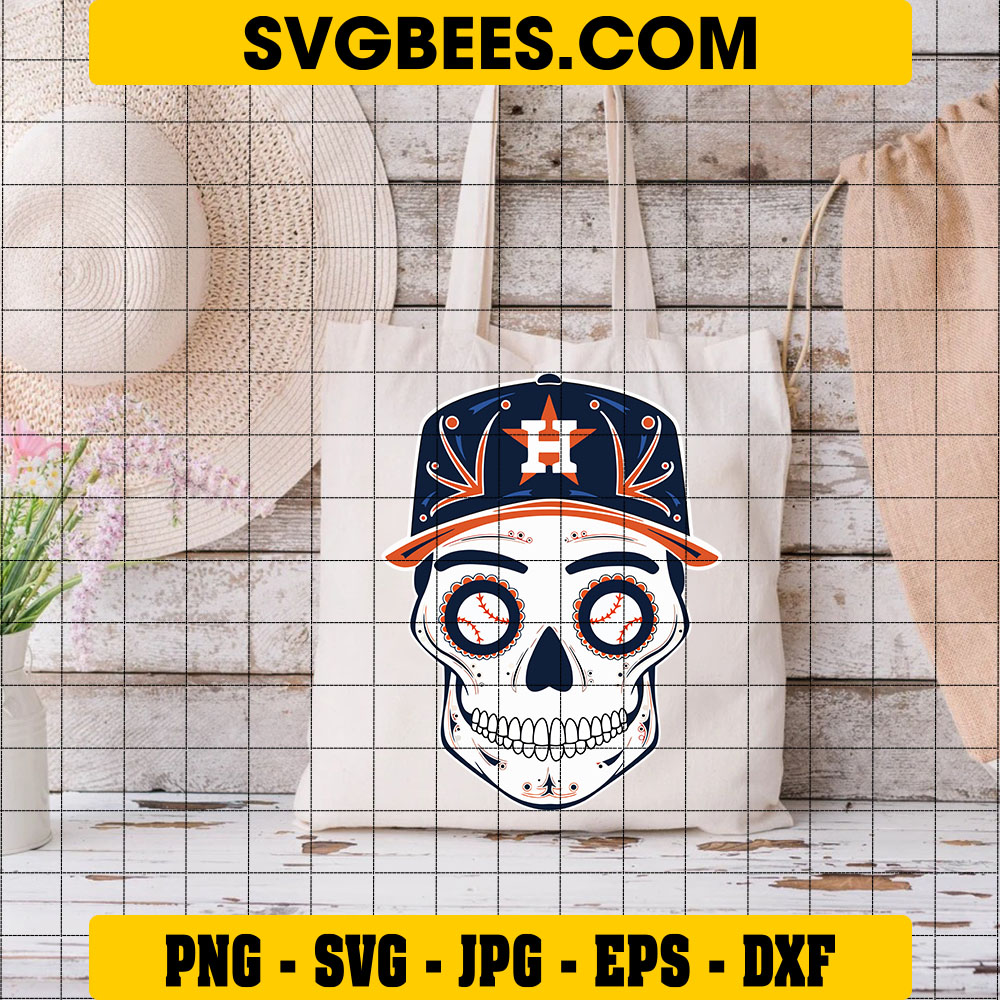 Houston Astros T Shirt Baseball Sugar Skull Dia De Los Muertos