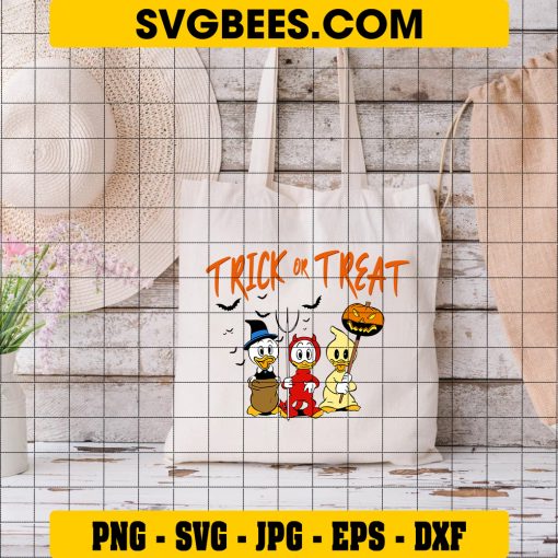 Huey Dewey Louie Halloween SVG, Disney Baby Duck SVG PNG DXF EPS Cricut on Bag