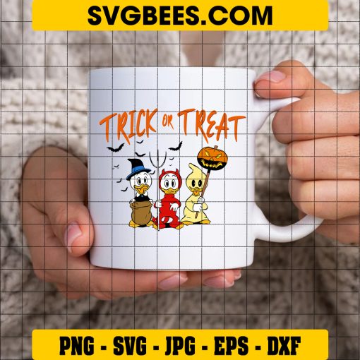Huey Dewey Louie Halloween SVG, Disney Baby Duck SVG PNG DXF EPS Cricut on Cup