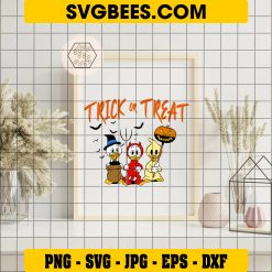 Huey Dewey Louie Halloween SVG, Disney Baby Duck SVG PNG DXF EPS Cricut on Frame