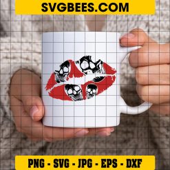 Kiss of Death Svg, Deadly Kiss Svg, Lips and Skull Svg on Cup