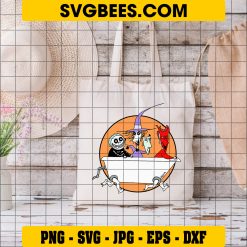 Lock Shock And Barrel Bathtub SVG, Halloween SVG, Funny Nightmare Before Christmas SVG PNG DXF EPS on Bag