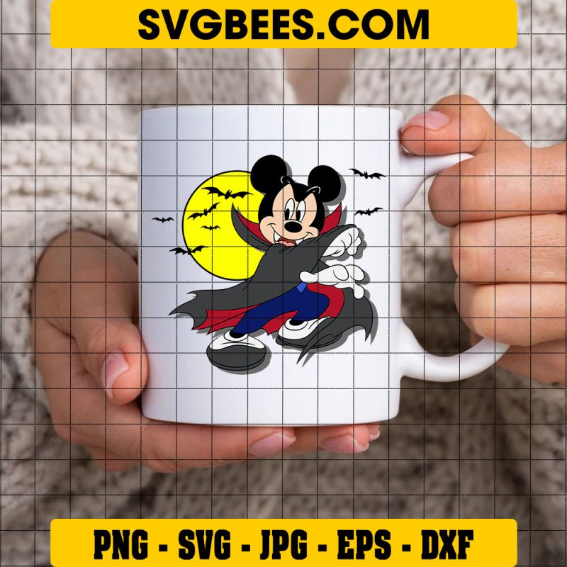 Mickey Mouse as a Vampire Svg, Dracula Mickey Mouse Svg - SVGbees