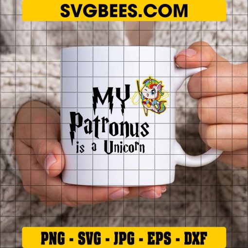 My Patronus Is A Unicorn Svg, Magic Wizard Svg, Harry Potter Svg on Cup