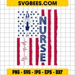 Nurse Woman with American Flag Svg, American Nurse Svg, US Flag Svg