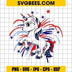 Patriotic Unicorn Svg, American Unicorn Svg, 4th of July Unicorn Svg