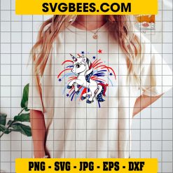 Patriotic Unicorn Svg, American Unicorn Svg, 4th of July Unicorn Svg on Shirt