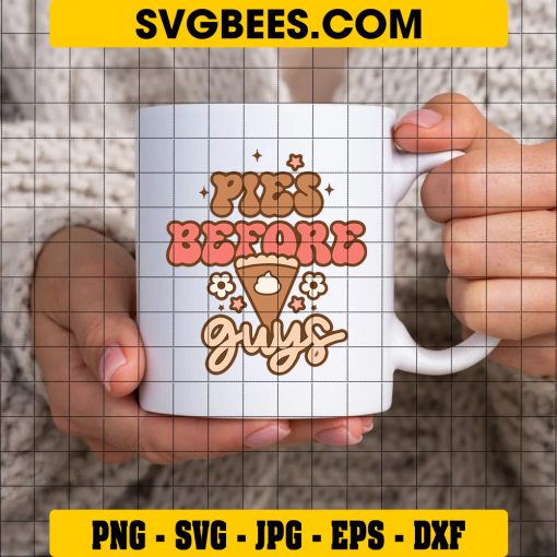 Pies Before Guys SVG, Pumpkin Pie SVG, Fall Autumn SVG, Retro Fall SVG on Cup