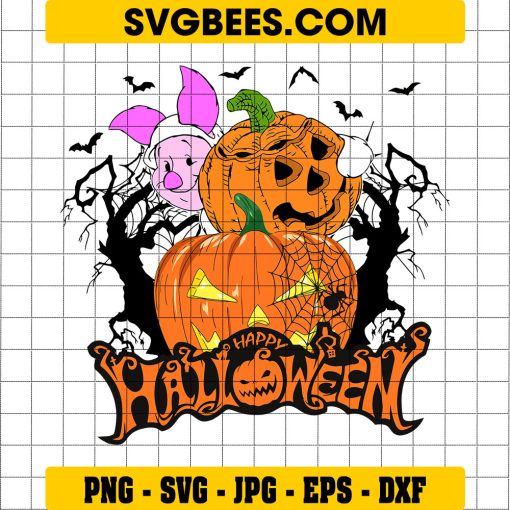 Piglet Ghost Pumpkin Halloween Svg, Cute Piglet Svg, Winnie-the-Pooh Svg