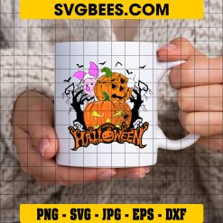 Piglet Ghost Pumpkin Halloween Svg, Cute Piglet Svg, Winnie-the-Pooh Svg on Cup