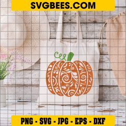 Pumpkin SVG, Fall Pumpkin Halloween SVG, Pumpkin Thanksgiving SVG, Swirly Pumpkin SVG Files on Bag