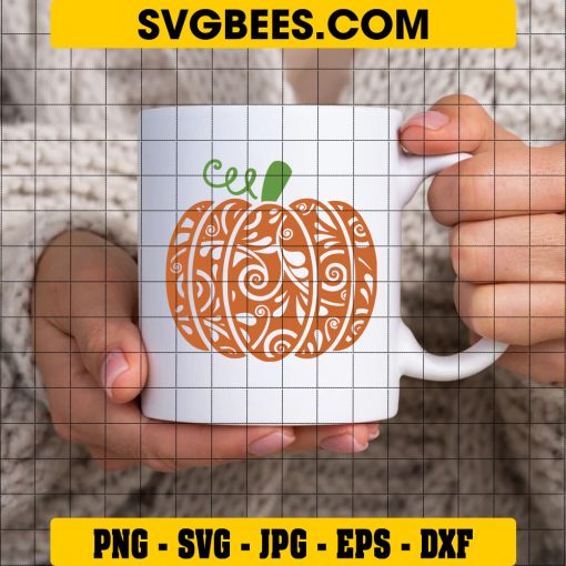 Pumpkin SVG, Fall Pumpkin Halloween SVG, Pumpkin Thanksgiving SVG, Swirly Pumpkin SVG Files on Cup